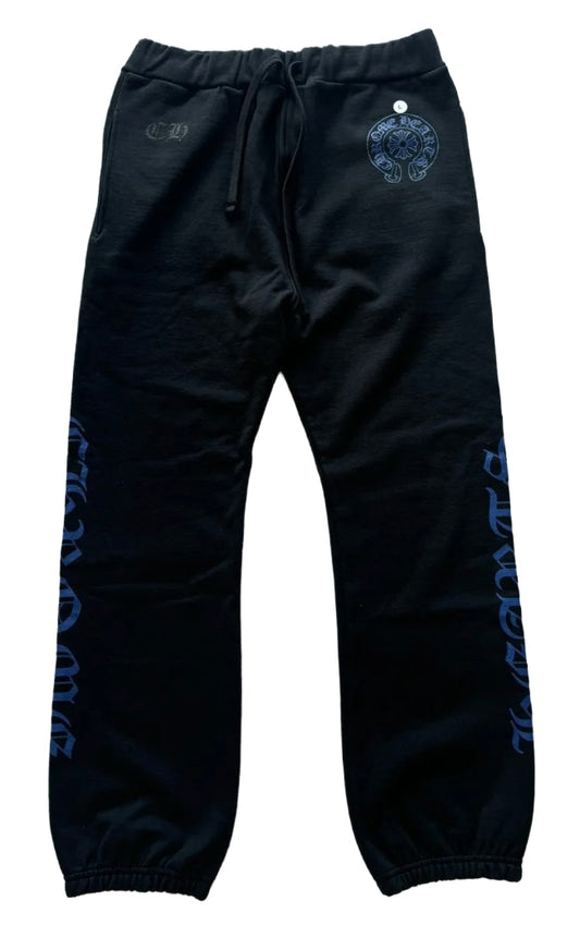 CHROME HEARTS 'BLACK BLUE' HORSESHOE LOGO SWEATPANTS