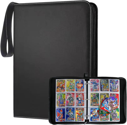 9 Pockets Holds 900 Cards Trading Card Album File Portable Zipper Card Collection (9 Pockets, Holds 900 Cards)