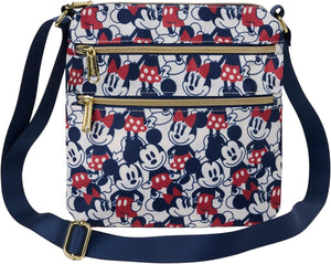Loungefly x Mickey and Minnie Mouse Navy Nylon Crossbody Purse