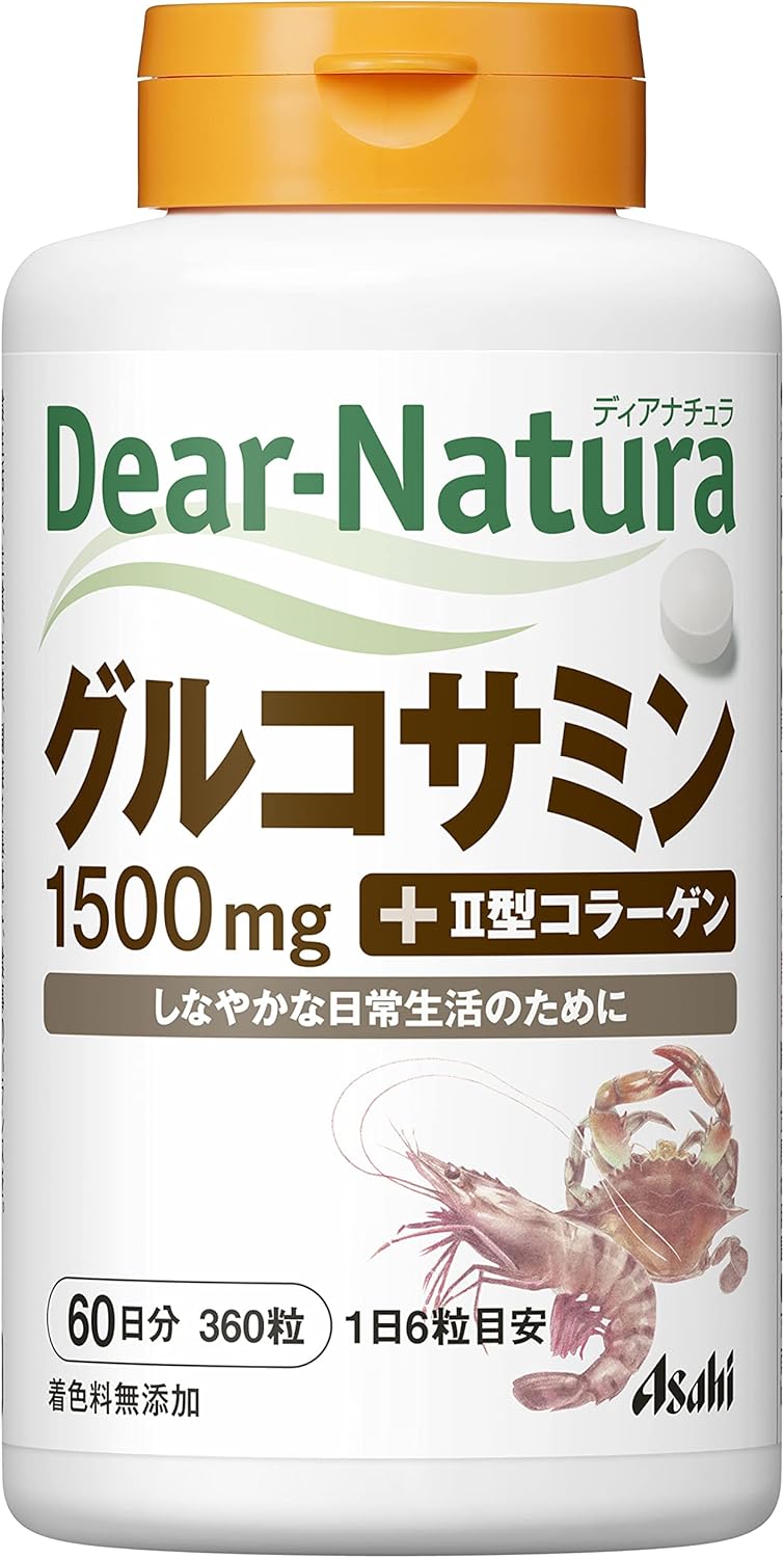 Dear-Natura Glucosamine with Type II Collagen, 360 Tablets (60 Day Supply), Asahi Supplement, Made in Japan Factories