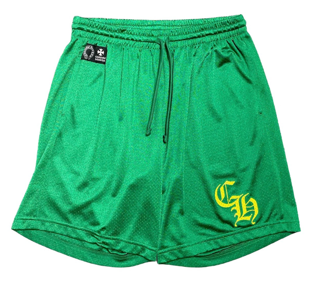 CHROME HEARTS 'GREEN MESH' WARM UP SHORTS