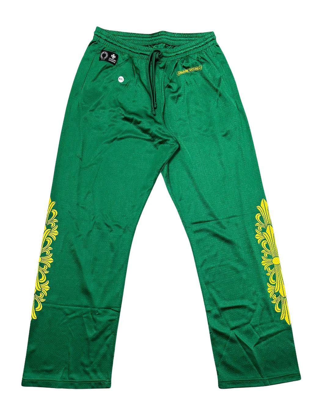 CHROME HEARTS 'GREEN' FLORAL MESH PANTS