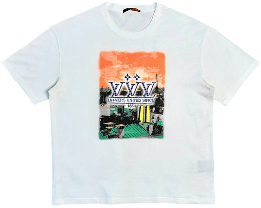 LOUIS VUITTON 'LOVERS UNITED' WHITE TEE