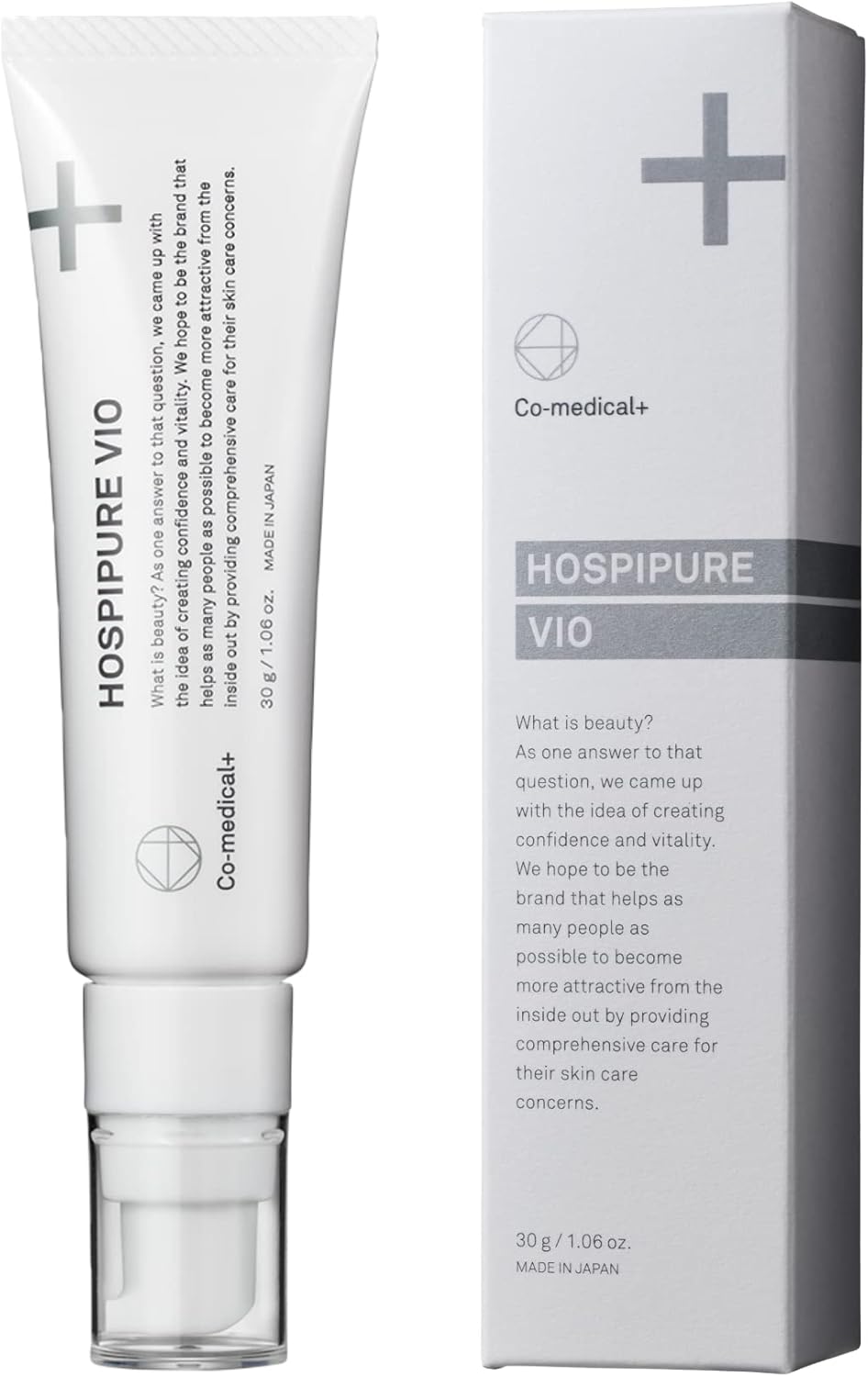 Co-medical+ CO Hospi Pure VIO Whitening Cream, Tranexamic Acid, 1.1 oz (30 g), Quasi-drug, For Delicate Zones, Natural Formula Formula, W Approach to Whitening and Moisturizing, Clean with Airless