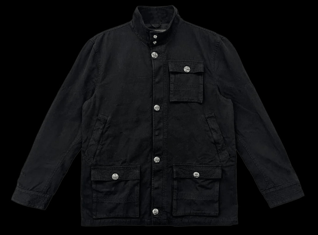 CHROME HEARTS CHERRY BOMB M65 BLACK MILITARY JACKET