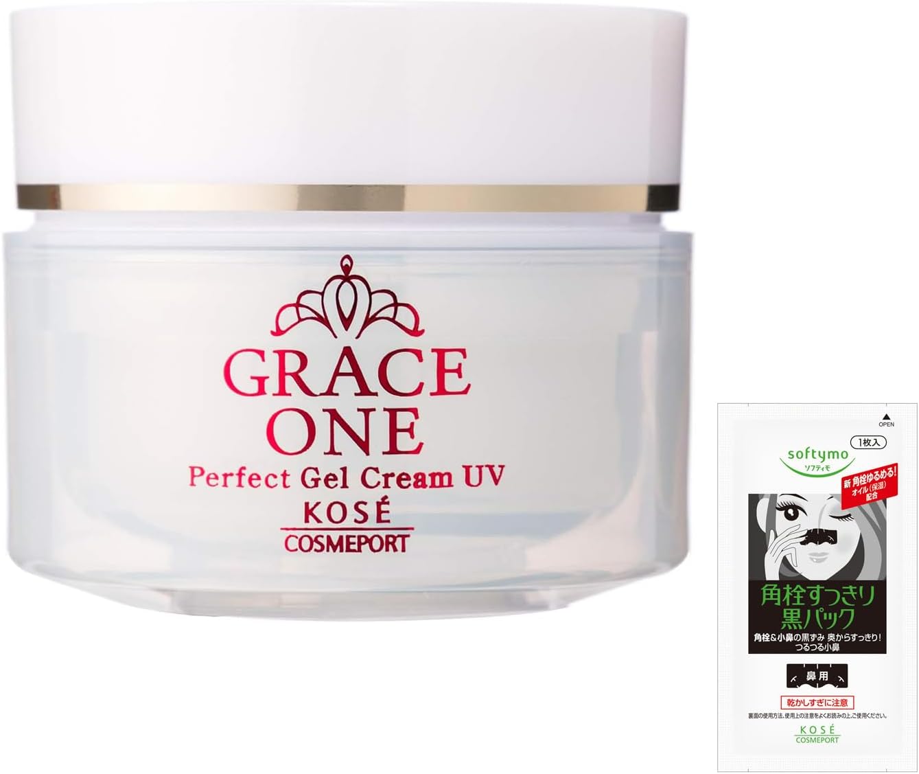 Kose Grace One All-in-One Concentrated Repair Gel UV (SPF50+ PA++++) 3.5 oz (100 g) + 1 x Nose Corner Plug Pack (Exclusive)