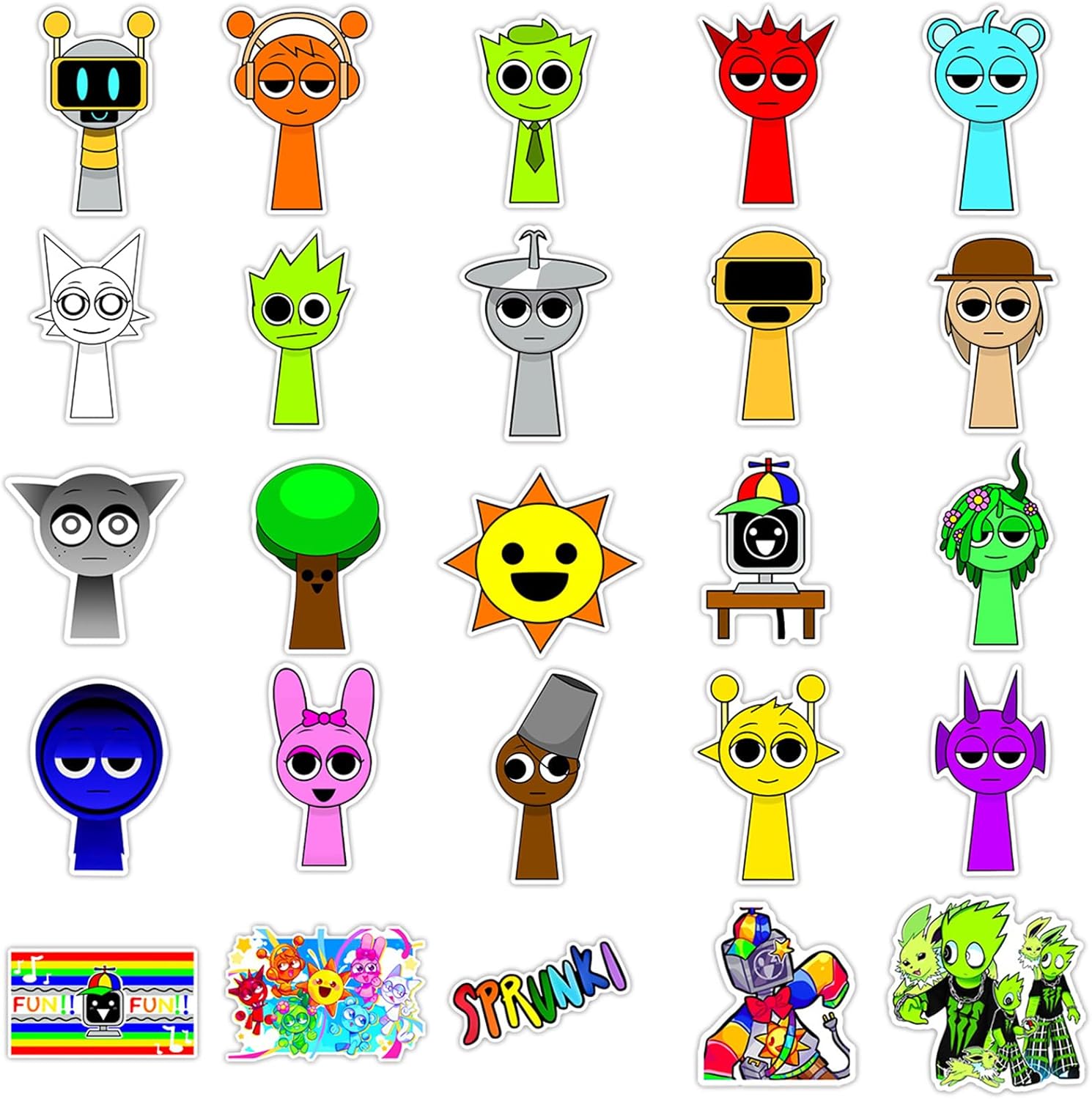 Splanky Stickers, Cute, Anime, Characters, Seals, Horror Games, Waterproof, Decal, Cute, Stylish, Cartoon, DIY Stickers, Popular, Anime, Moe Goods, Kids, Adults, Birthday, Christmas, Gift