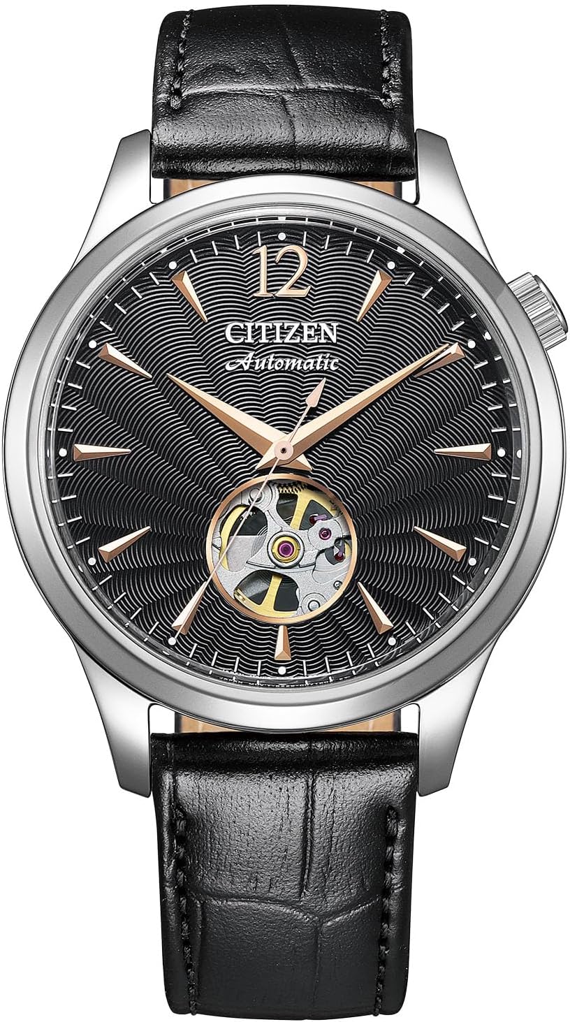 Citizen Watch Citizen Collection Mechanical Automatic Mechanical Open Heart See-Through Back Waterproof NH9131, Black