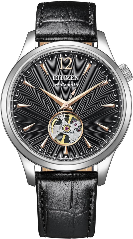 Citizen Watch Citizen Collection Mechanical Automatic Mechanical Open Heart See-Through Back Waterproof NH9131, Black
