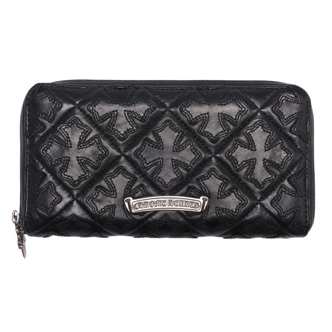 CHROME HEARTS 'QUILTED CEMETERY CROSS' LONG WALLET