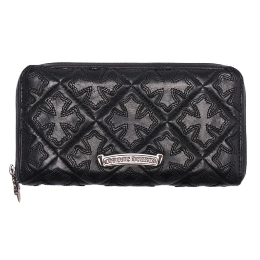 CHROME HEARTS 'QUILTED CEMETERY CROSS' LONG WALLET