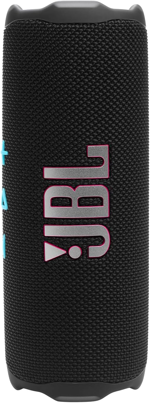 JBL Flip 7, Portable Speaker, Bluetooth Compatible, IP68 Dustproof, Waterproof, USB-C, App Compatible, Lanyard and Carabiner Included, AURA CAST Multi-Speaker Connection, Funky Black, JBLFLIP7BLKO