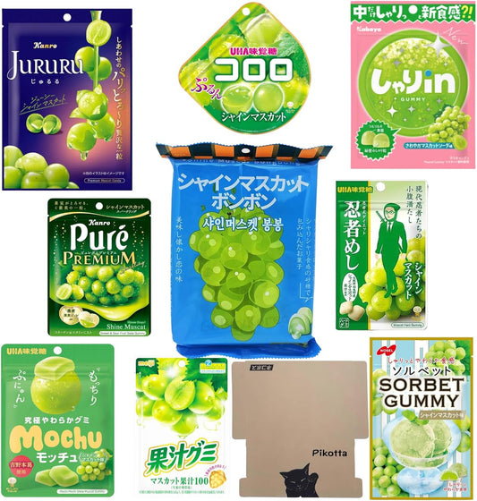 【 マスカット グミ 9種 】 アソート 計9個 明治 UHA味覚糖 カンロ カバヤ ノーベル 食べ比べ セット 大容量 おやつ