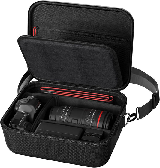 ProCase Camera Bag SLR Case for DSLR Mirrorless Camera Storage Soft Padded Digital Camera Case Travel Bag with Shoulder Strap Divider for Accessories - Black
