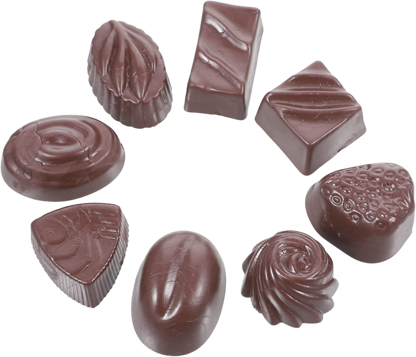 Healifty 8pcs Fake Chocolate Artificial Food Chocolate Black Imitation Chocolate Models Bulk Real Food Chocolate Fake Dessert Home Kitchen Decor Display Props Decoration