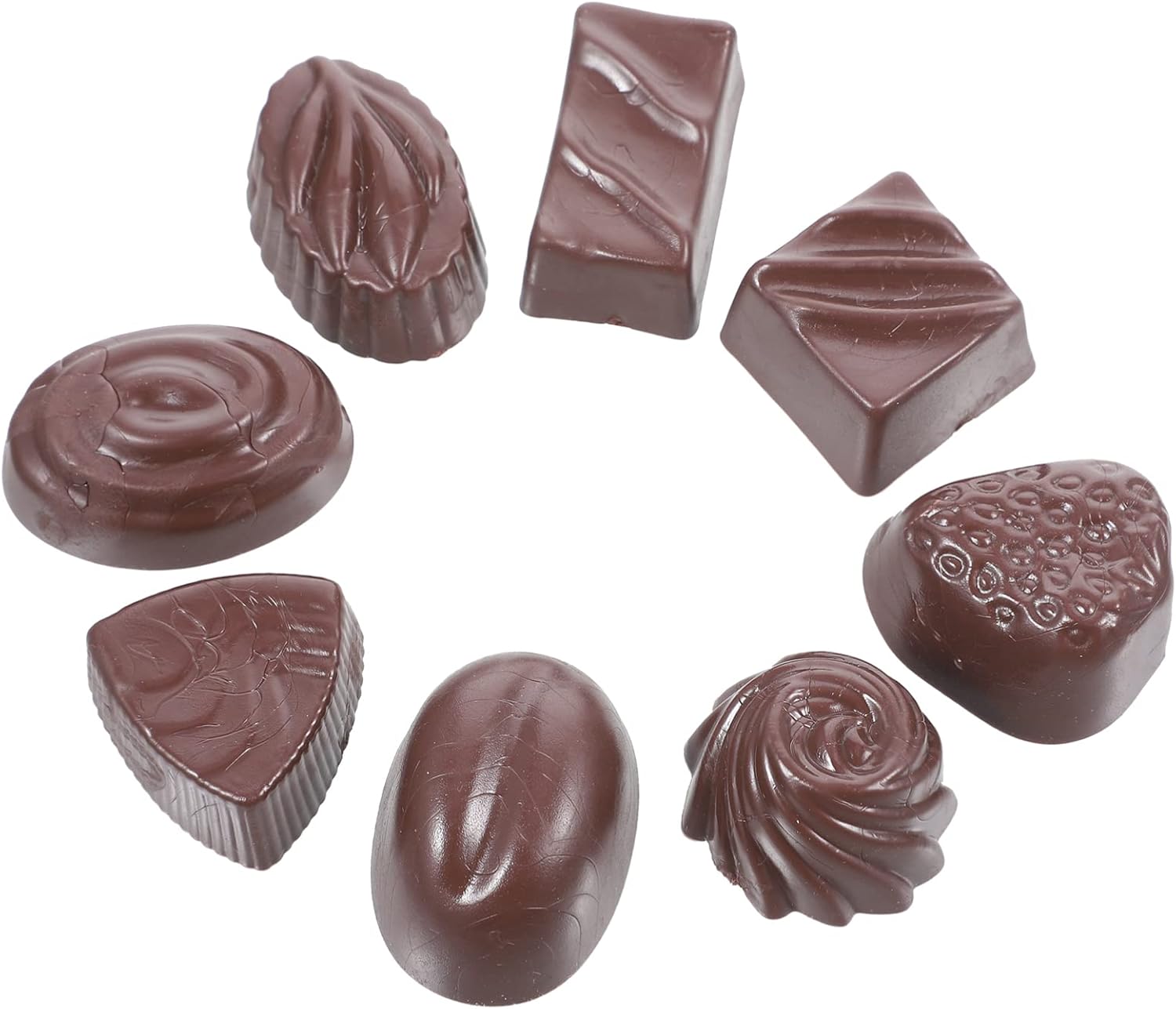 Healifty 8pcs Fake Chocolate Artificial Food Chocolate Black Imitation Chocolate Models Bulk Real Food Chocolate Fake Dessert Home Kitchen Decor Display Props Decoration
