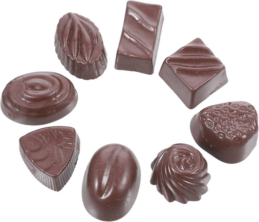 Healifty 8pcs Fake Chocolate Artificial Food Chocolate Black Imitation Chocolate Models Bulk Real Food Chocolate Fake Dessert Home Kitchen Decor Display Props Decoration