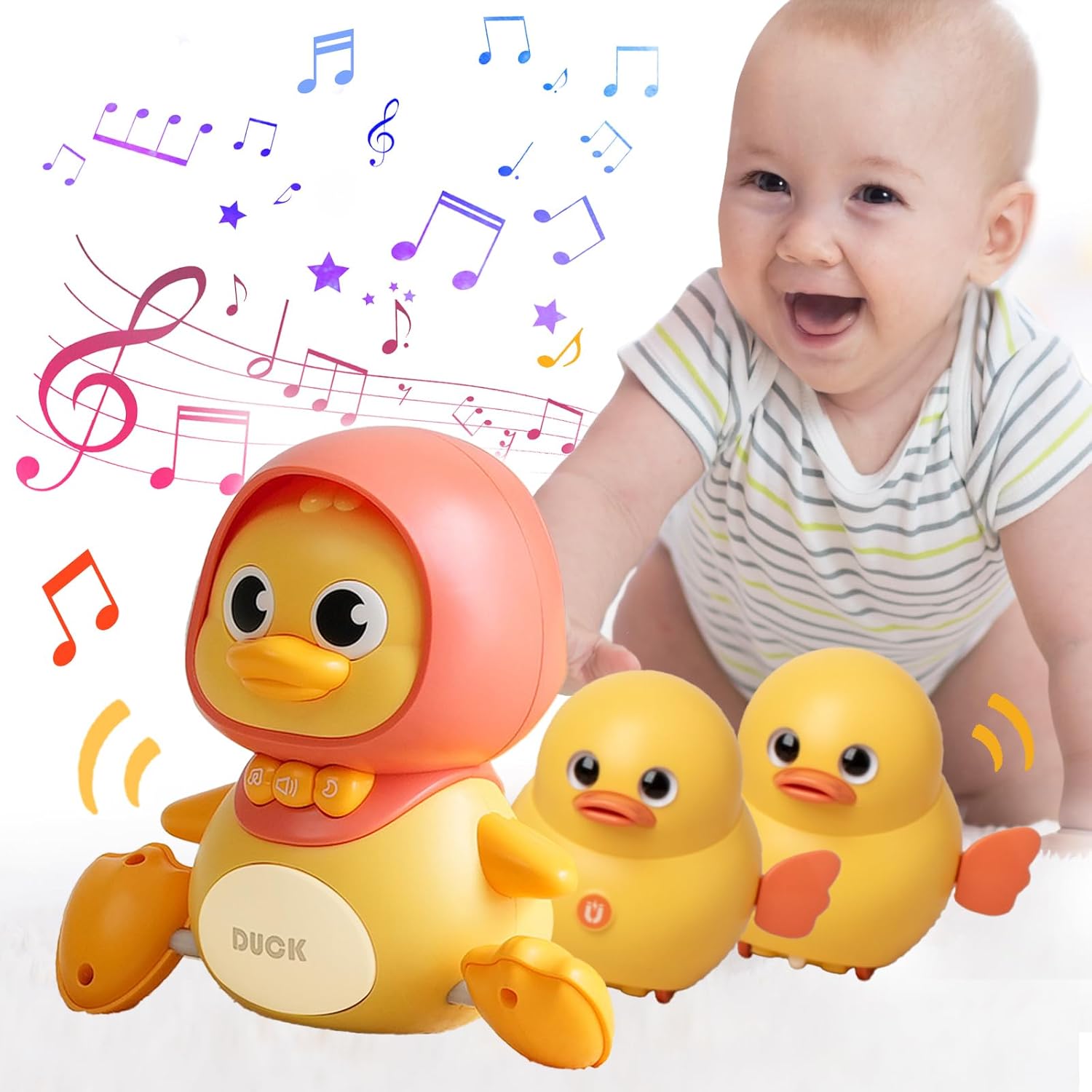 Educational Toys, Toy Consultant & Popular Nursery Teacher Recommended, Baby Toy, 0 Year Old, Set of 3 Duck Parents and Children, Includes Driver & Instruction Manual Included, 1 Year, 2 Years, 3