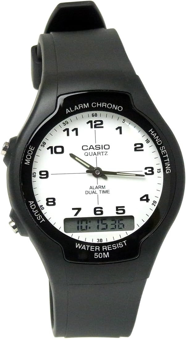 [カシオ]CASIO メンズ 腕時計 スタンダード AW-90H-7B アナデジ ブラック 黒 ホワイト 白 アラビア数字 [並行輸入品]