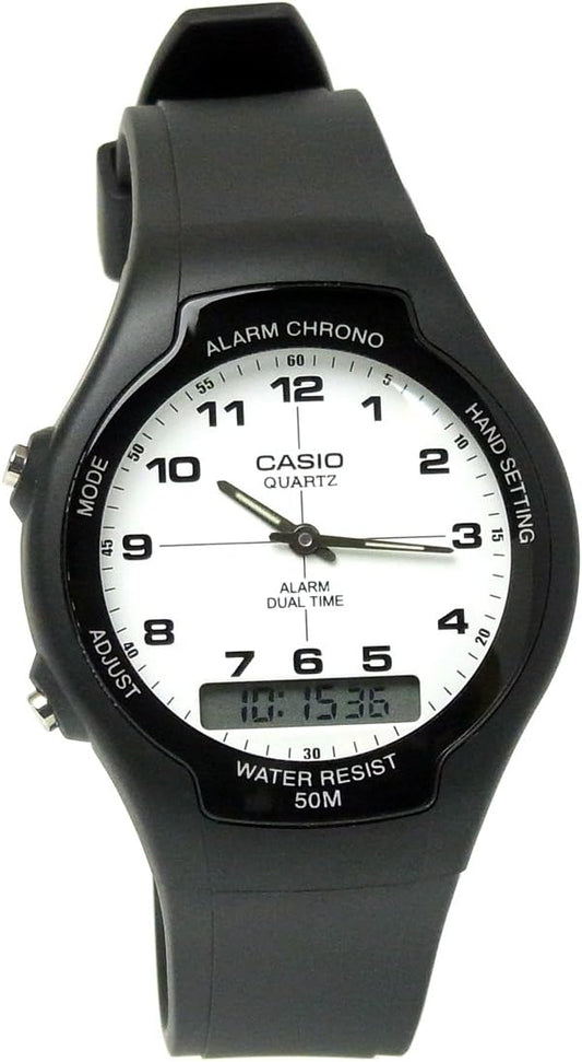 [カシオ]CASIO メンズ 腕時計 スタンダード AW-90H-7B アナデジ ブラック 黒 ホワイト 白 アラビア数字 [並行輸入品]