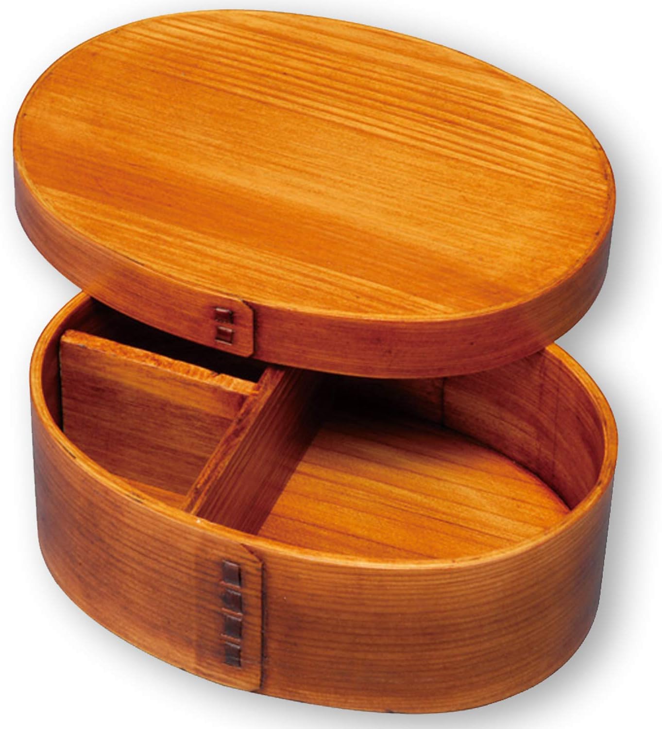 Nagao Magewappa FH01 Lunch Box, Oval Shape, 1 Tier, Lacquer, With Dividers