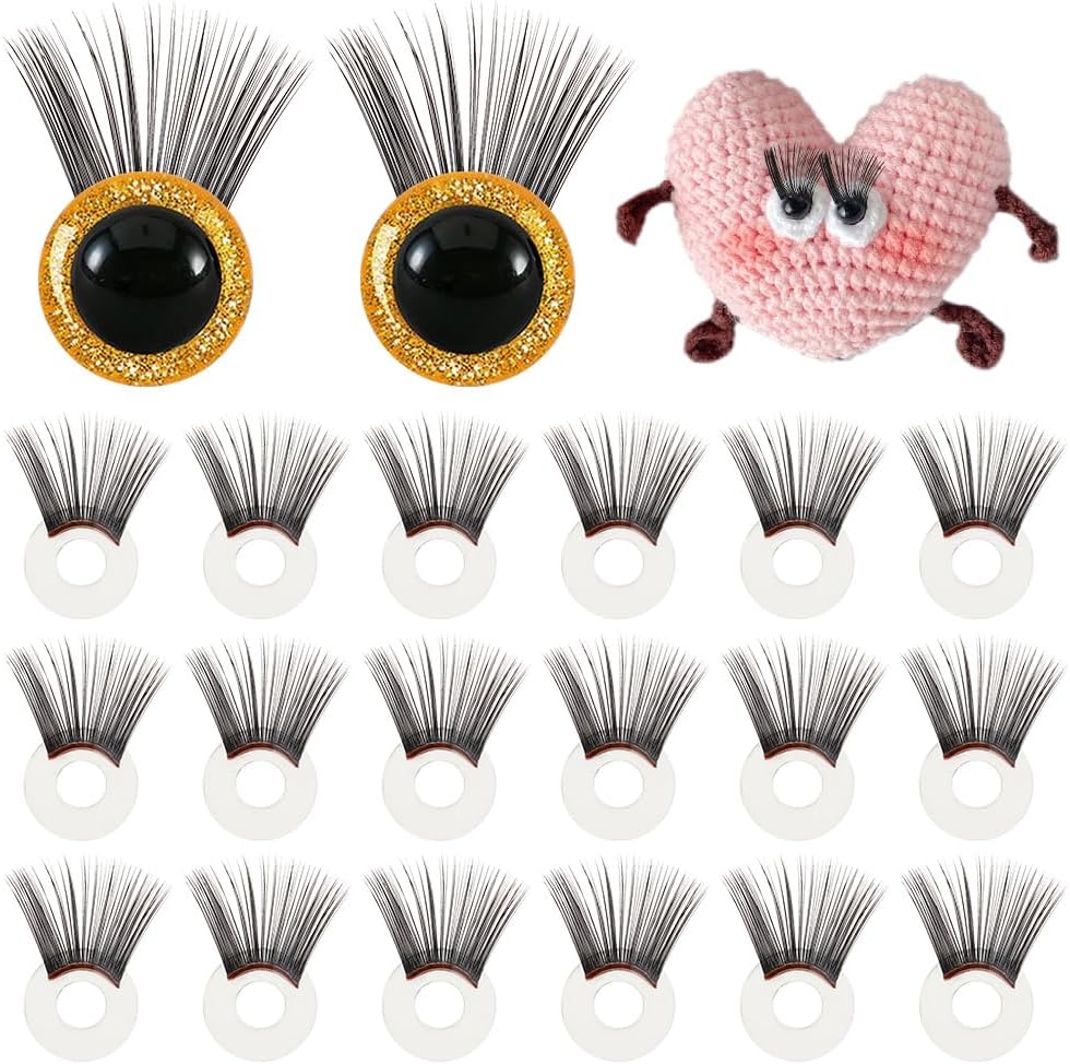 PH PandaHall Doll Washers, 20 Pieces, Stuffed Eyelashes, False Eyelashes, For Doll Eyelashes, DIY Doll Making, DIY, Sewing, Crafting Parts, Handmade Parts, Materials, Hole Diameter 0.2 inches (5.5 mm)
