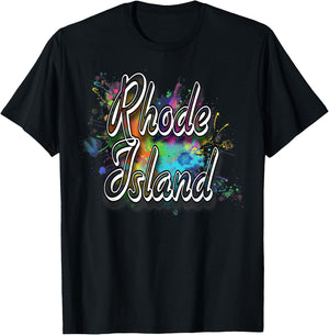 Rhode Island Apparel para hombres, mujeres y niños - Camiseta de Rhode Island, Negro -
