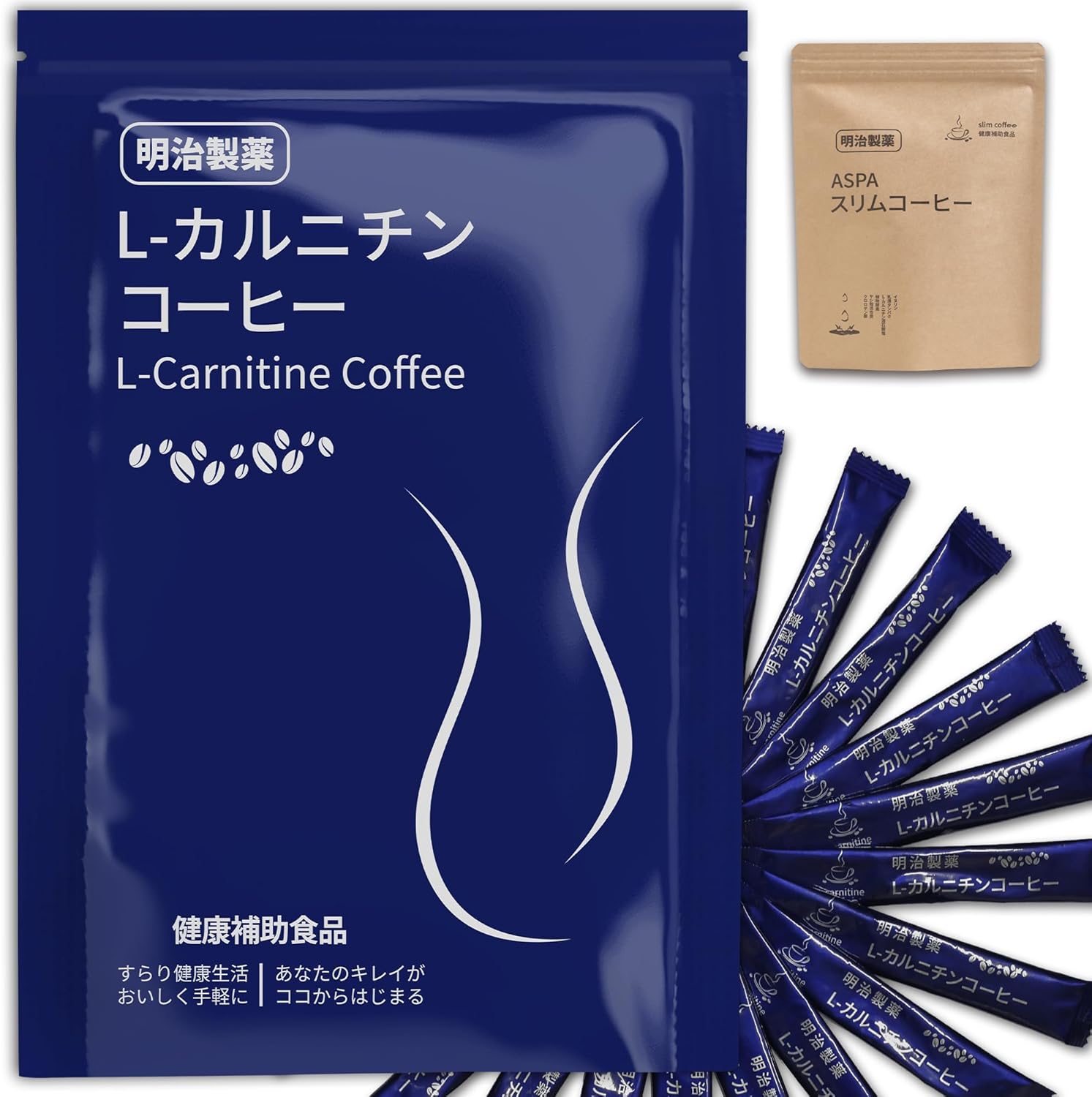 Meiji Pharmaceutical L-Carnitine Coffee, Slim Coffee, Instant Coffee Stick, Powder, 0.1 oz (3 g) x 20 Packets, Stick Coffee, Inulin, Whey Protein, Chlorogenic Acid, Coconut Shell Activated Carbon