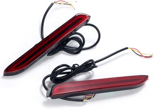 [one+lifestyle] Toyota General Purpose LED Fiber Reflector Flowing Sequential Brake Tail Lamp with Flowing Turn Signal Function Left and Right Set Rear Bumper Tail Light Back Lamp Super Bright Beauty
