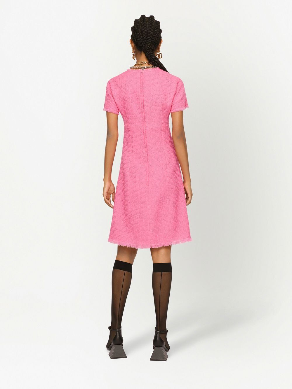 Dolce  Gabbana DGロゴ付きのDolce＆Gabbana Rachel Tweedドレス - Image 1