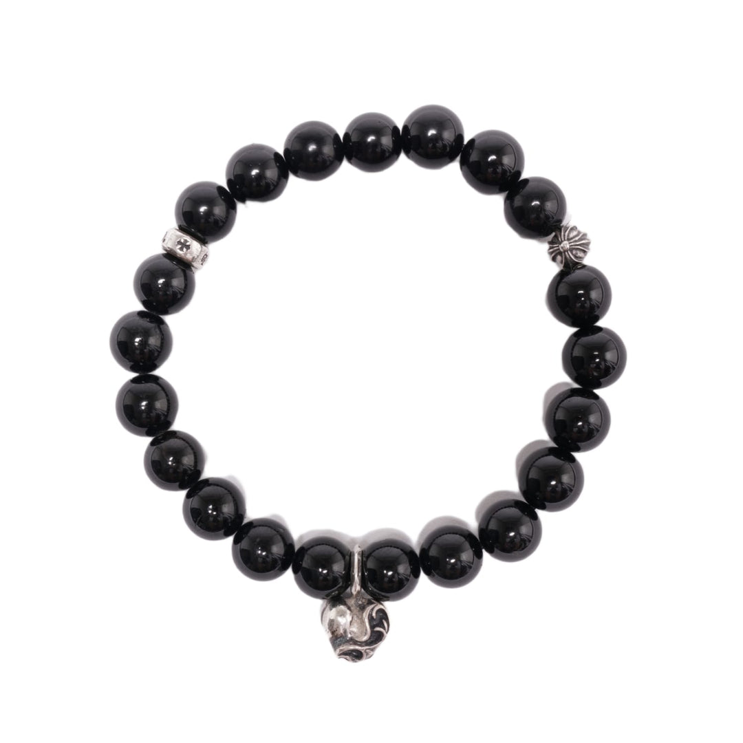 CHROME HEARTS 'FLORAL HEART PENDANT' BEADED BRACELET
