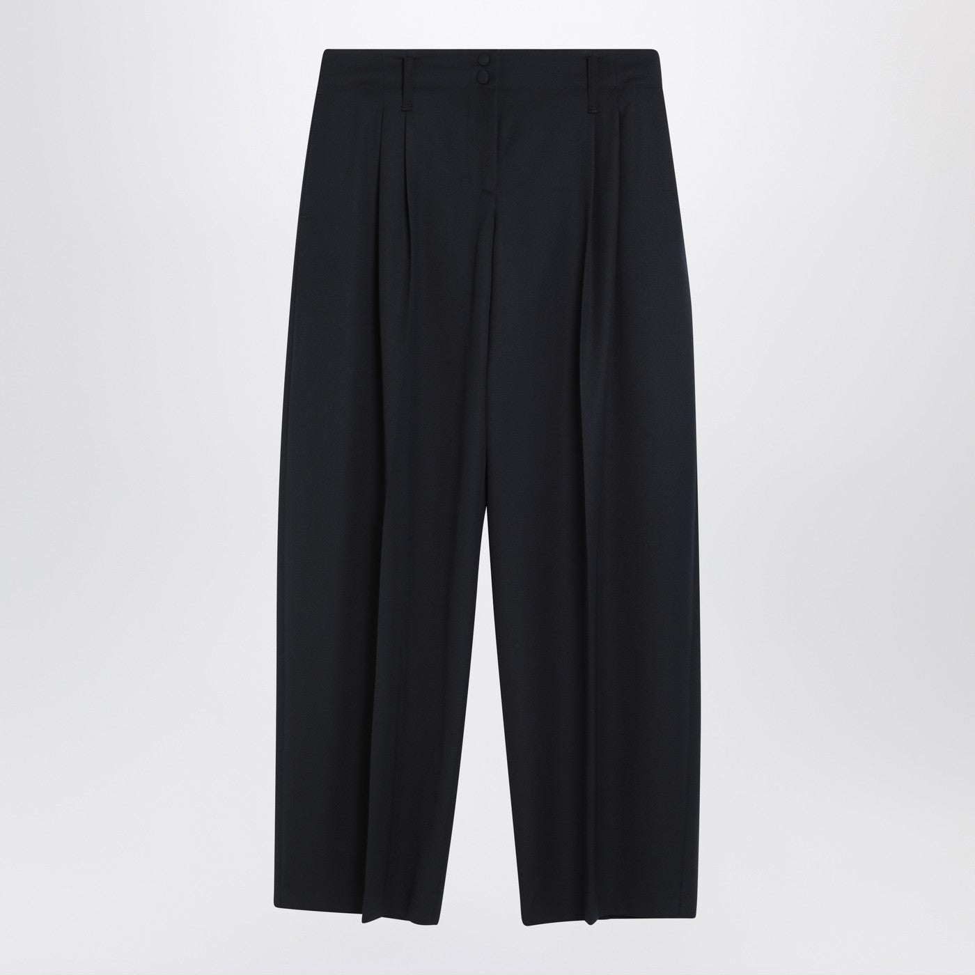 Alexander McQueen アレクサンダーMCクイーンワイドネイビーブルーウールのズボン - Image 1