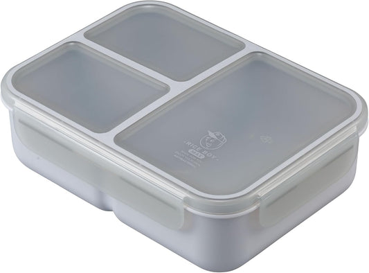 CB Japan DSK Rice Boy MAX Lunch Box, 50.3 fl oz (1,600 ml), Antibacterial, Light Gray, Securely Secured with 4 Locks, W-Sealing to Prevent Liquids Leakage