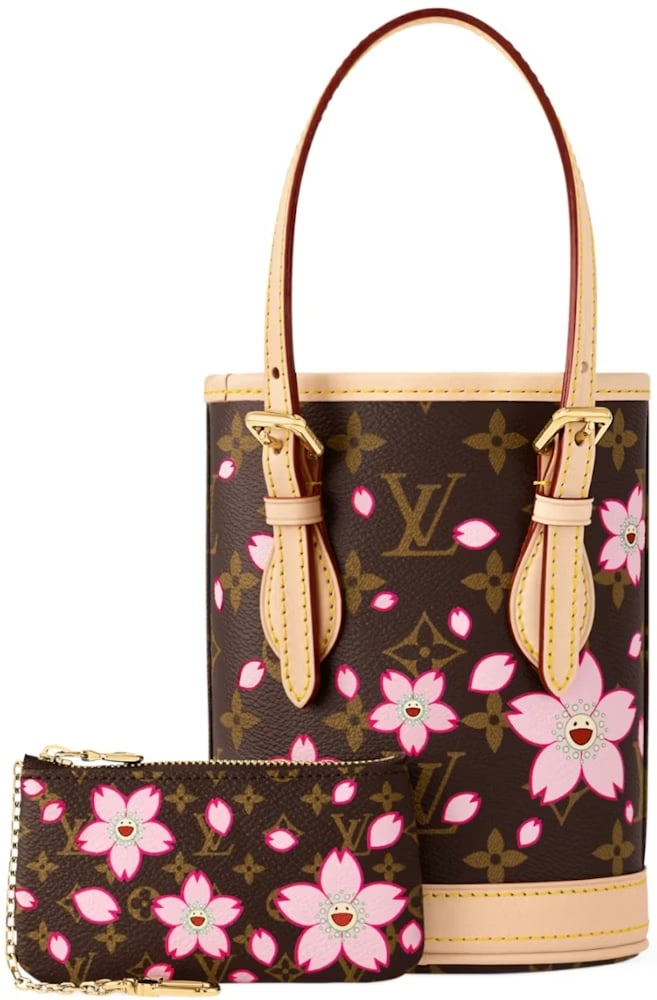 LOUIS VUITTON X TAKASHI MURAKAMI NANO BUCKET SAKURA BROWN