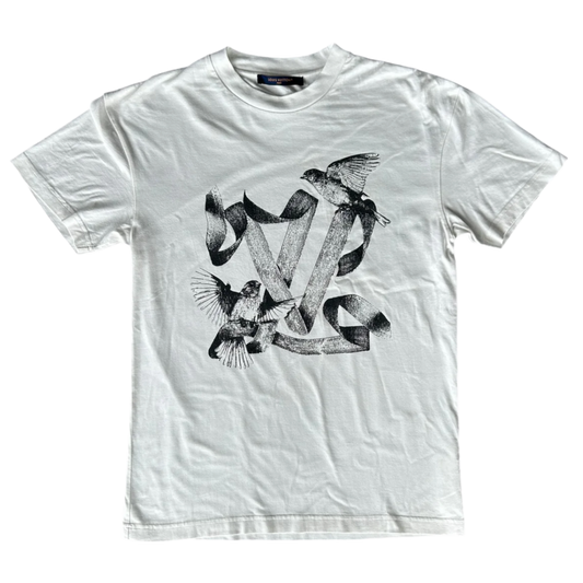 LOUIS VUITTON 'BIRD LOGO' WHITE TEE