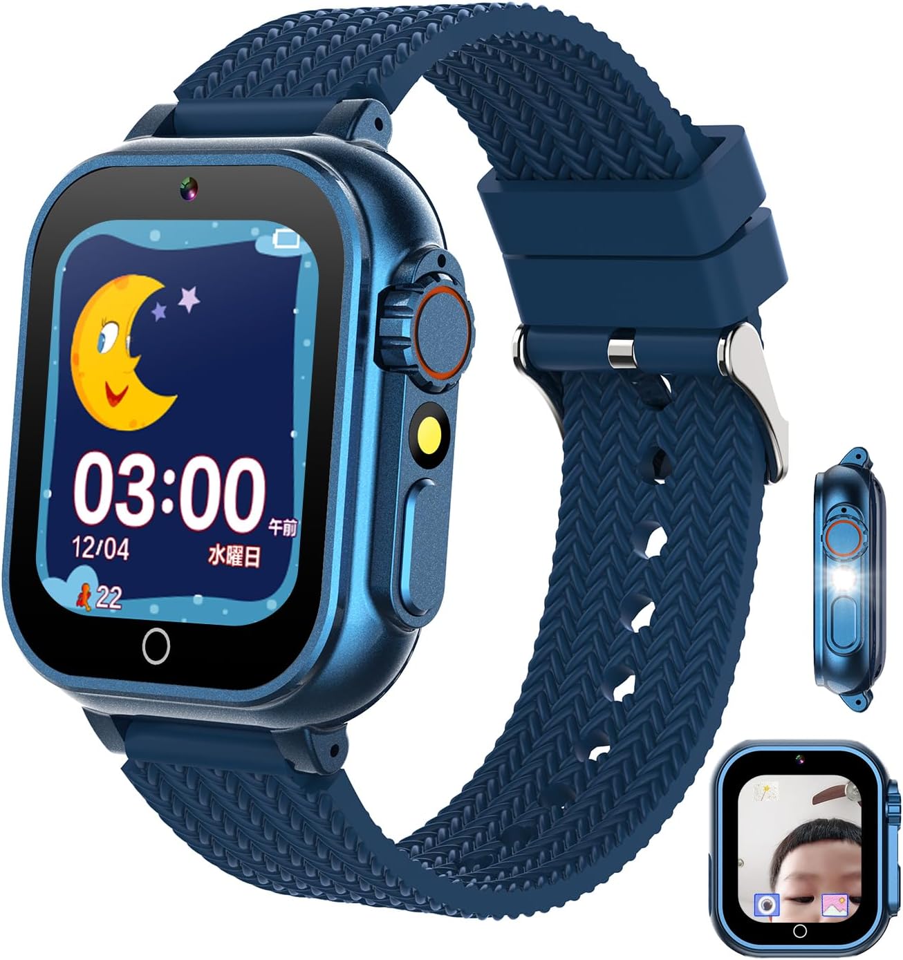 Kids Smart Watch (Made of Super Strong Zinc Alloy Die Cast) Kids Wristwatch Children Watch Girls Toy Boy Selfie Camera Game Music Flashlight Timer Pedometer USB Rapid Charging Japan Genuine Product