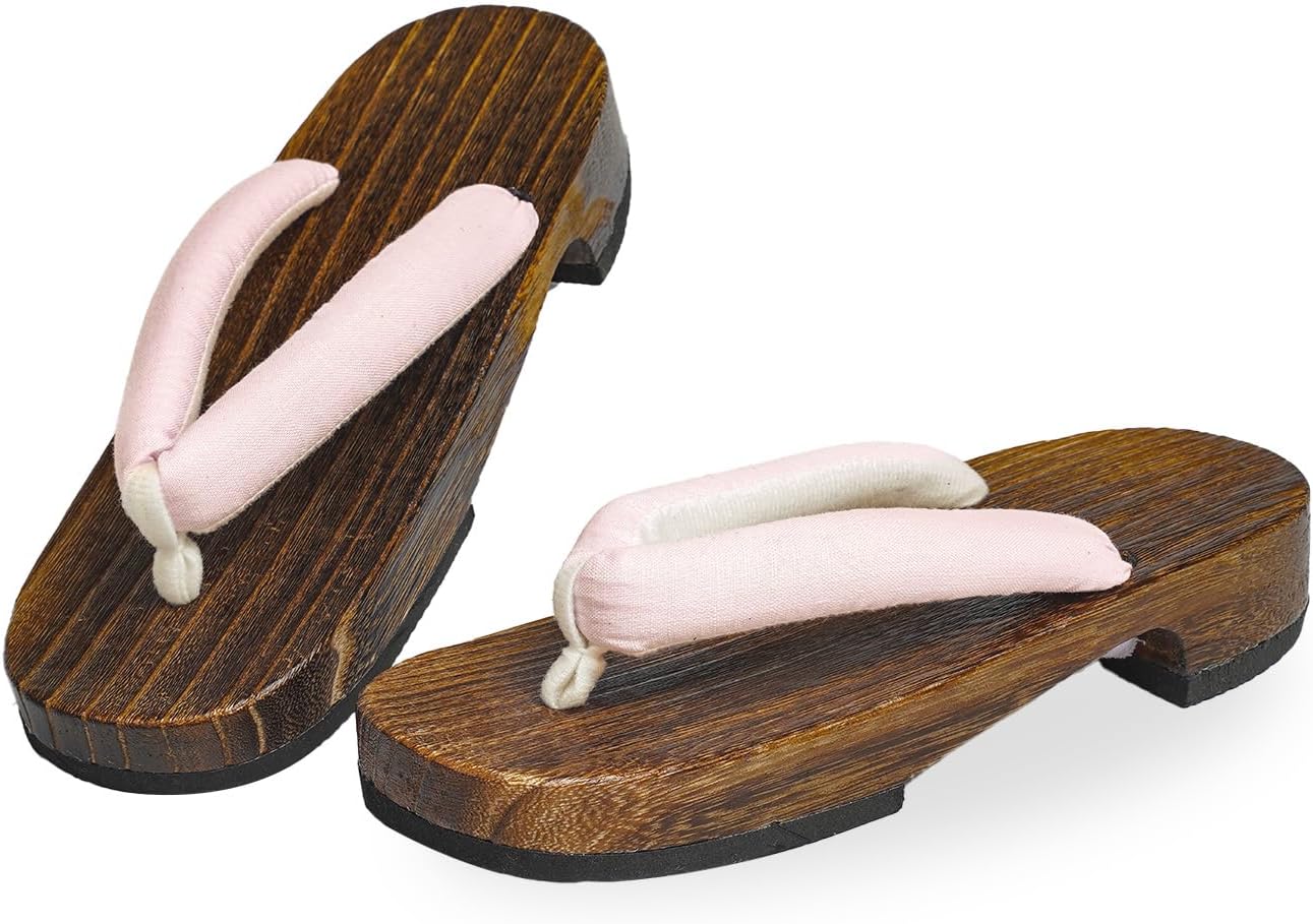 Amemari Women's Yukata Clogs, Large Size, Yukata Clogs, Size 2L (9.4 - 10.2 inches (24.0 - 26.0 cm), Summer, Cotton Linen, Plain Thong, No Pain, Thick Thong, Fluffy Thong, Large Size, Wide, Women's