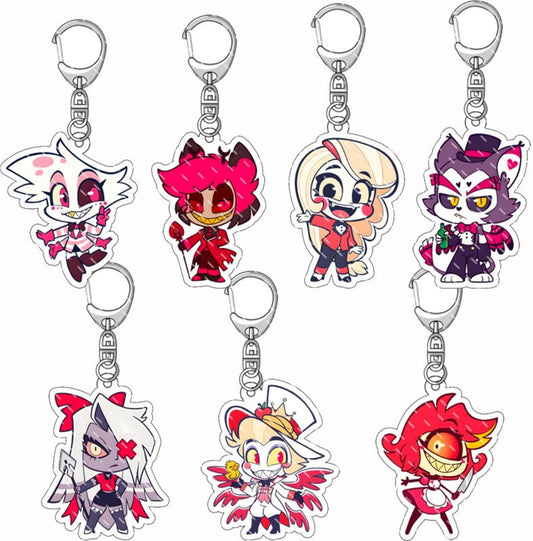 [zaroelly] Hazbin Hotel Merchandise Keychain Hazbin Hotel Cosplay Accessories Decorative Props Surround Anime Goods Decorative Moe Key Chain Birthday Gift Bag Present Decoration Cute Fashionable