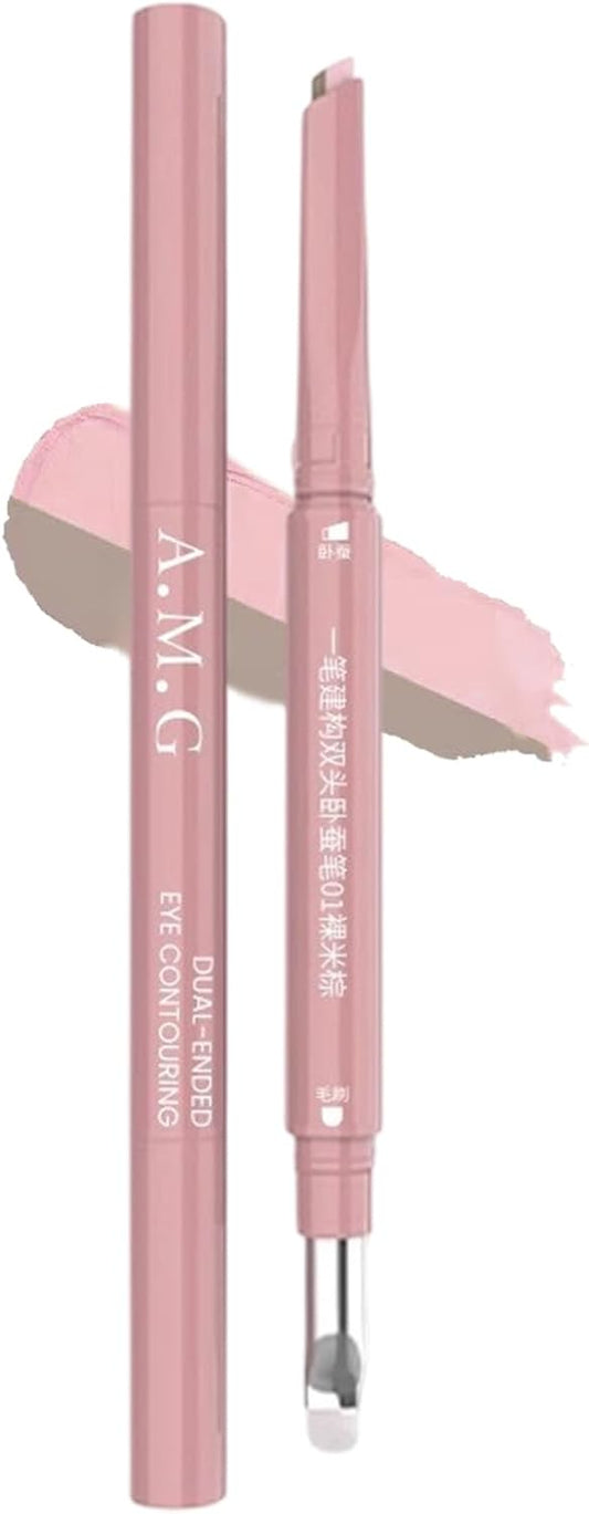 Tearbag Liner, Pink Beige Color, Dual Design, Eye Makeup, Creates a Bright and Soft Impression (02-Pink)