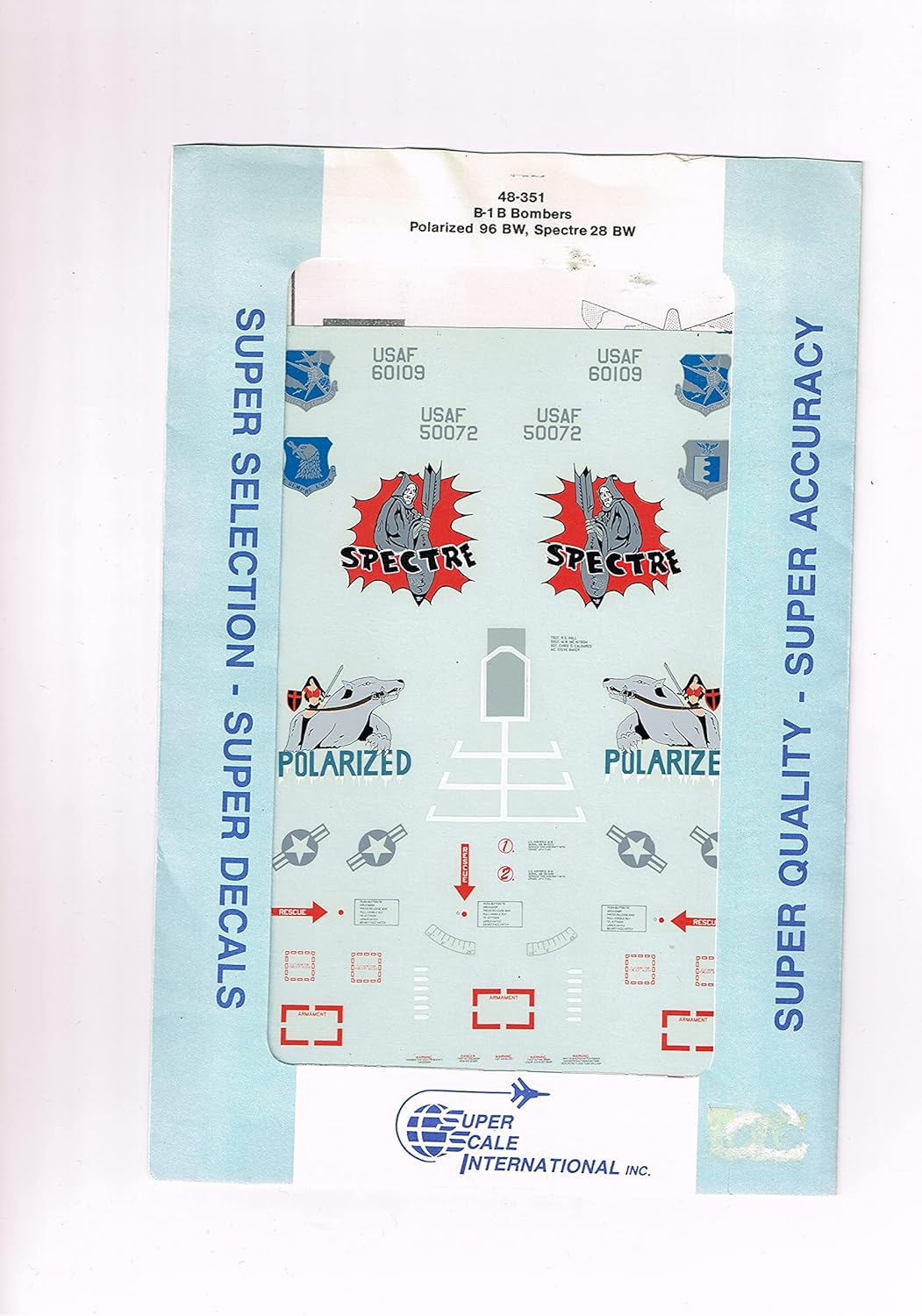 Super Scale 1/48 B-1B 96BW 28BW Plastic Model Decal [48-351]