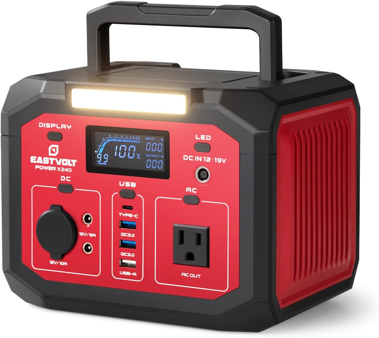 Eastvolt Portable Power Station 240W 201.6Wh/56000mAh Li-ion Battery 110V with AC Outlet Solar Generator (Solar Panel Option) for Emergency Home and Outdoor Camping