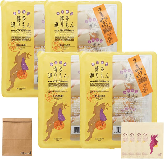 Pikotta Meigetsudo, Hakata Dorimon, 4 Pieces x 4 Sets (Baged), Fukuoka Souvenir, Monde Selection Gold Award, Hakata Western Japanese Sweets, Bag Included
