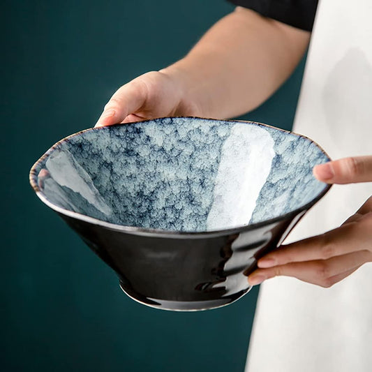 Ceramic Ramen Ramen Soup Bowl, Home Kitchen Salad Bowl, Instant Ramen, Soup, Noodle, Four, Udon, Buckwheat Mixing Bowl 850ml