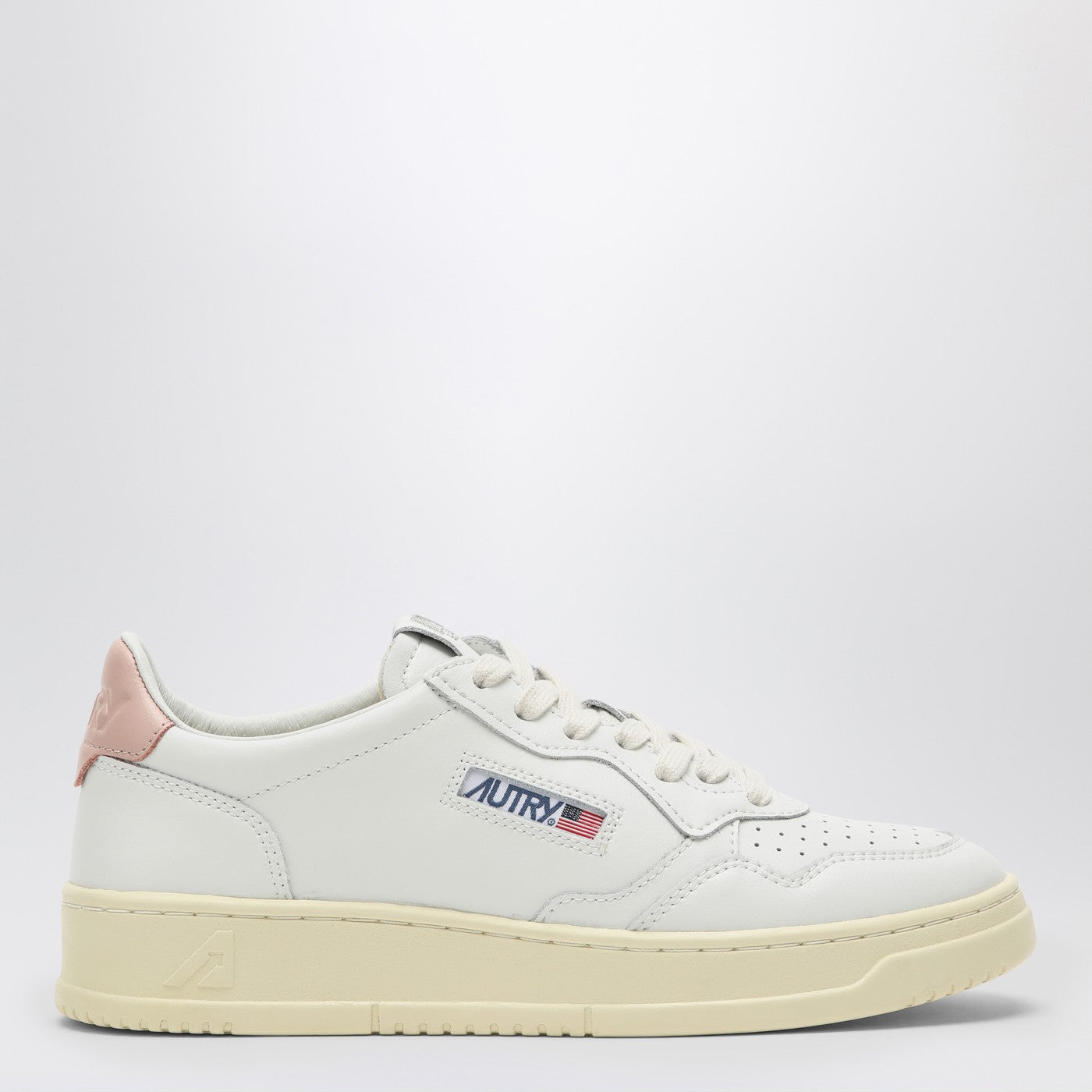 Autry White/Pink Leather Medalist Sneakers - Image 1