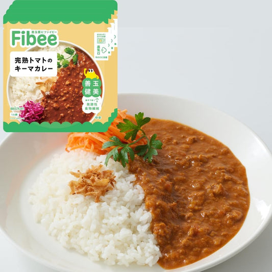 Fibee Ripe Tomato Keema Curry, 5.6 oz (160 g) x 4 Pieces, Fermented Dietary Fiber, Medium Spicy, Easy to Microwave Retort Curry