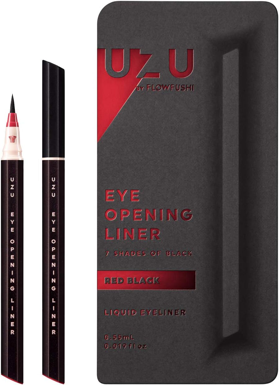 UZU BY FLOWFUSHI Seven Shades of Black [Red Black] Liquid Eyeliner Hot Water Off Hypoallergenic