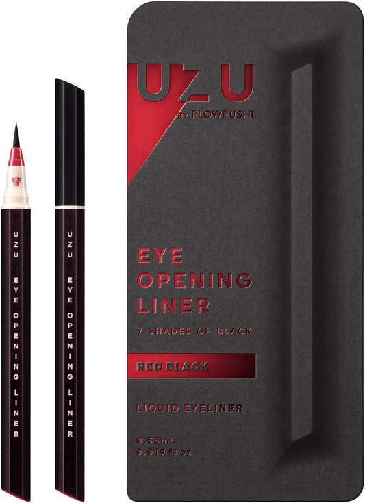 UZU BY FLOWFUSHI Seven Shades of Black [Red Black] Liquid Eyeliner Hot Water Off Hypoallergenic