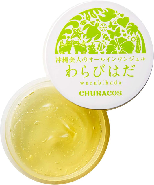 Warabi Hada, 1 Piece (30 g), Churacos (All in One Gel, Organic, Moisturizing, Baby Skin, Additive-Free, Dry, Horny, Moisturizing, Hyaluronic Acid, Horse Placenta, Shikwasa, Extract, Stains Safe, Easy