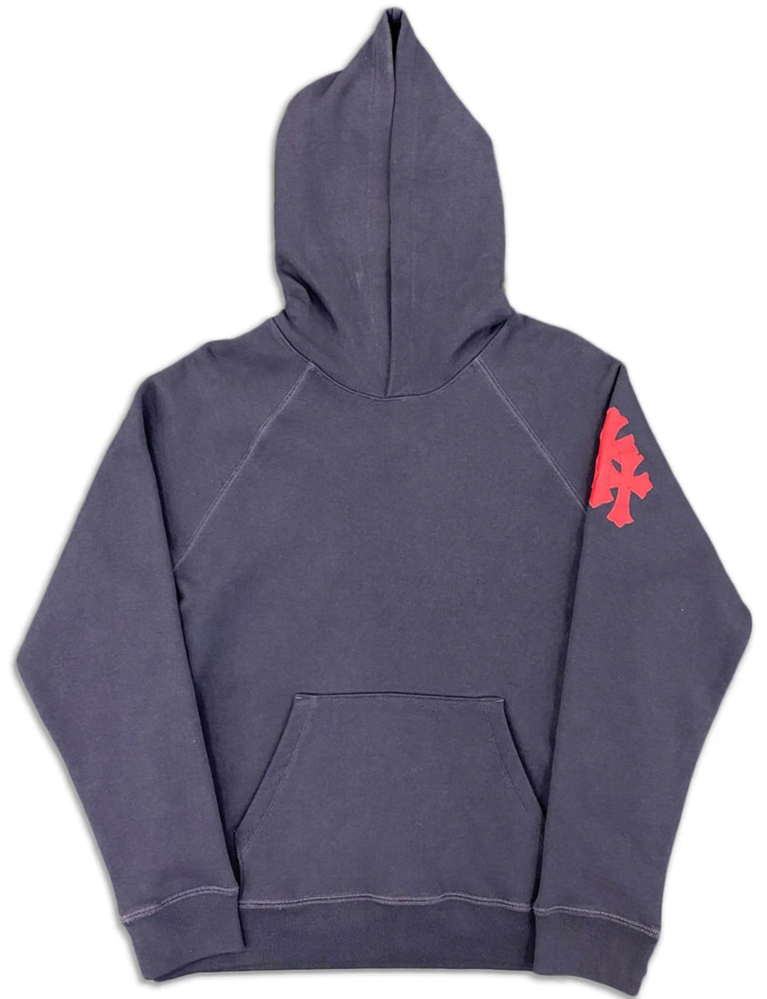 CHROME HEARTS 'RED PAPER JAM' SHOULDER CROSS NAVY HOODIE