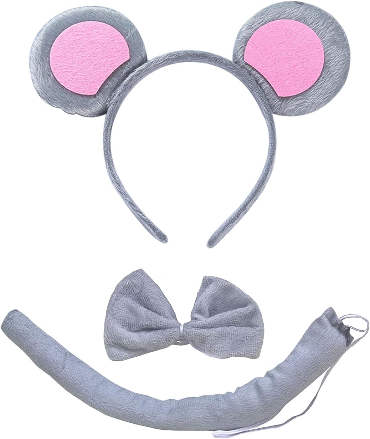 TSHAOUN Headbands with Mouse Ears, Animal Costume Set, Animal Tail Headband Ears, for Children Cosplay Party Birthday Carnival Supplies Christmas Party Supplies